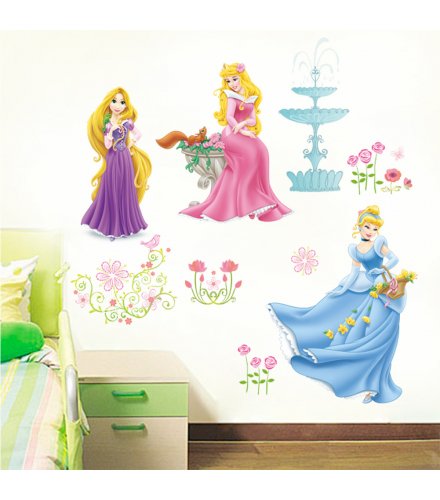 WST087 - Cartoon Girl Princess Wall Sticker